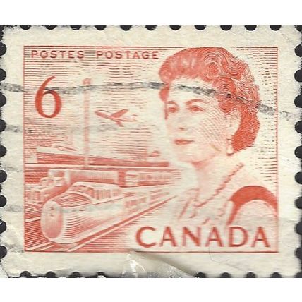 CANADA, Queen Elizabeth II, transport, orange 1968, 6c, #5