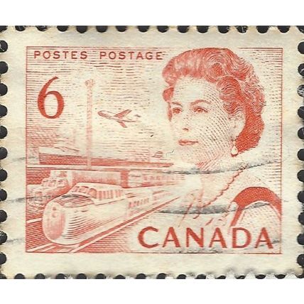 CANADA, Queen Elizabeth II, transport, orange 1968, 6c, #4