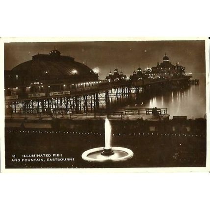 Sussex EASTBOURNE Illuminated Pier Postcard (41)