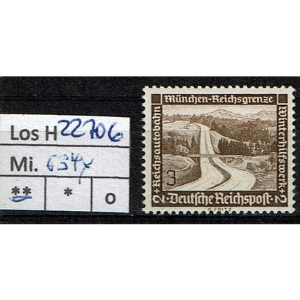 Los H22706: Mi. Deutsches Reich 634 y **