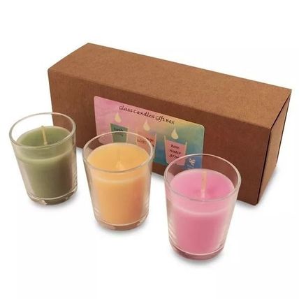 Votive Candle Set of Three Driftwood, Orange Blossom, Rose Water & Ivy Gift UK