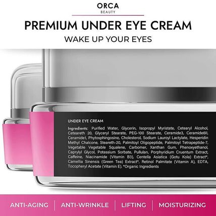 Orca Beauty Anti-Aging Under Eye Cream for Dark Circles/Puffiness/Wrinkles-0.5oz