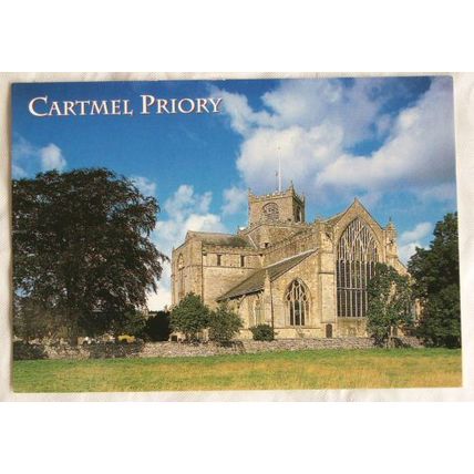 old postcard Cartmel Priory
