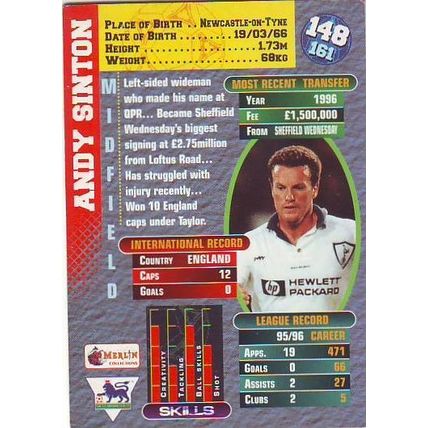 Merlin Premier Gold English Premier League 1996/97 Andy Sinton