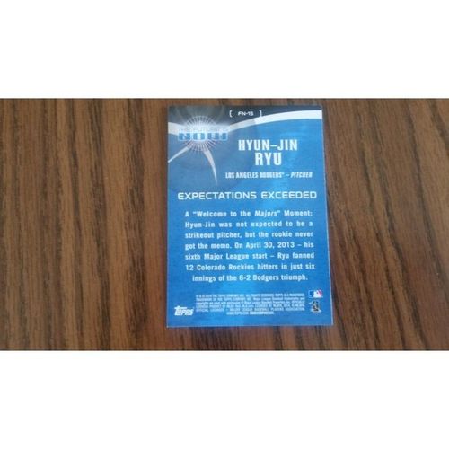 2014 Topps The Future Is Now Card # FN-15 Hyun-Jin Ryu Mint (9) LA Dodgers