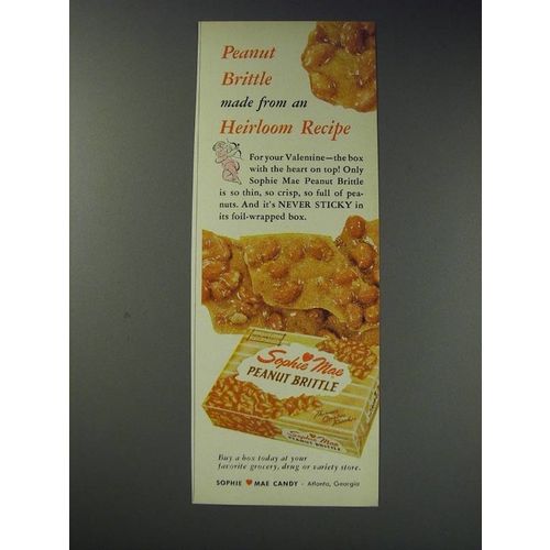 1963 Sophie Mae Peanut Brittle Ad - Peanut Brittle made from an Heirloom Recipe