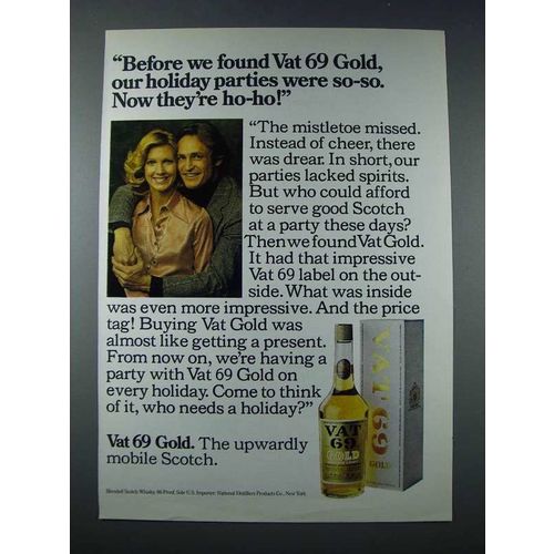 1975 Vat 69 Scotch Ad - Our Holiday Parties Were So-So