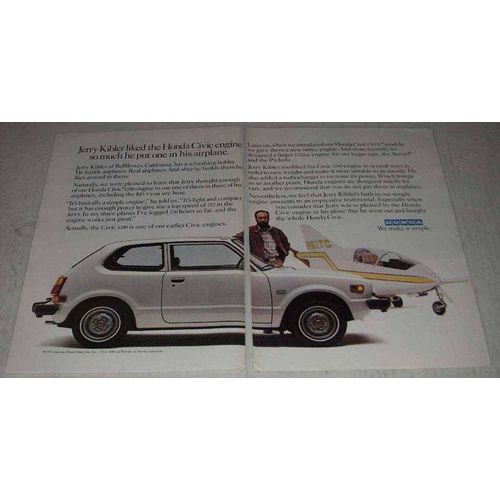 1979 Honda Civic CVCC Ad - Jerry Kibler put in Airplane