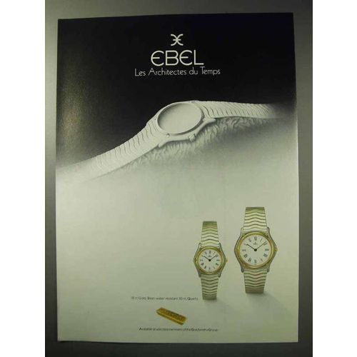 1986 Ebel Watches Ad - Les Architectes du Temps