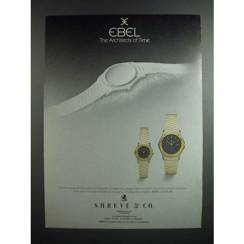 1986 Ebel Watches Ad - The Architects of Time
