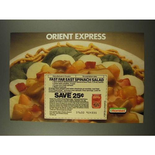 1986 Hormel Great Beginnings Sweet & Sour Pork Ad - Orient Express