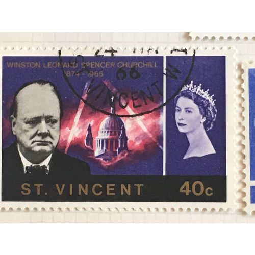 St Vincent 1966 Winston Churchill 40c St Pauls Cathedral Used SG 249 Sc244 stamp