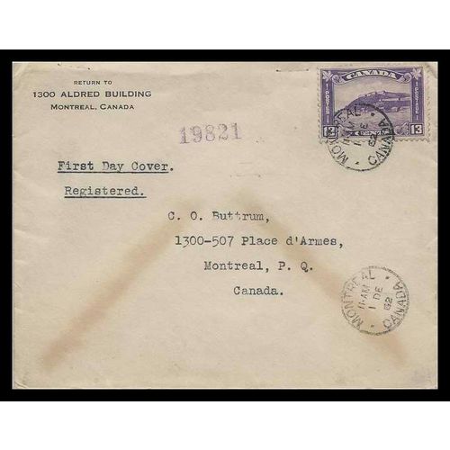 Canada FDC #201 First Day FDC 1932 Montreal PQ