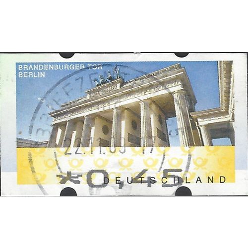 GERMANY, AUTOMATENMARKEN, Brandenburg Gate, blue yellow 2008 on, 0.45 Euro, #2