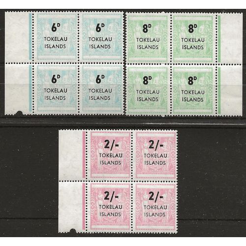 1966 Definitive Set SG6-8 in Unmounted Mint marginal blocks of 4 .. ..