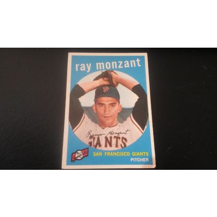 1959 Topps Card # 332 Ray Monzant Poor (1) San Francisco Giants