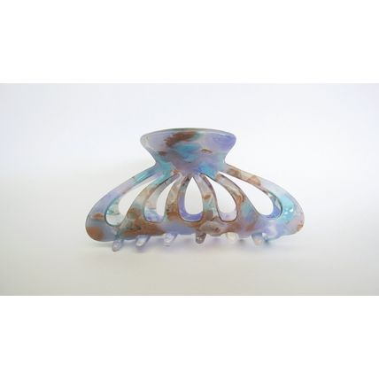 Lavender purple blue tan creme colorful marbled hair claw clip