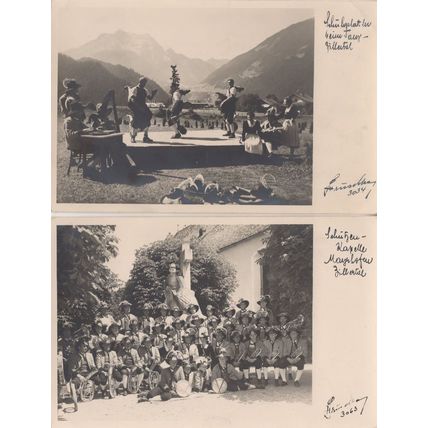 Tirol Austria Music Folk Dancing 2x Old RPC Postcard s
