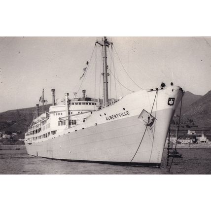 Albertville Ferry Ship Cockerill Built 1948 Belgium Plain Back Postcard Photo