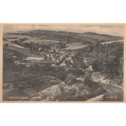 Kirkfieldbank Lanarkshire Antique Bromotype Aerial Postcard