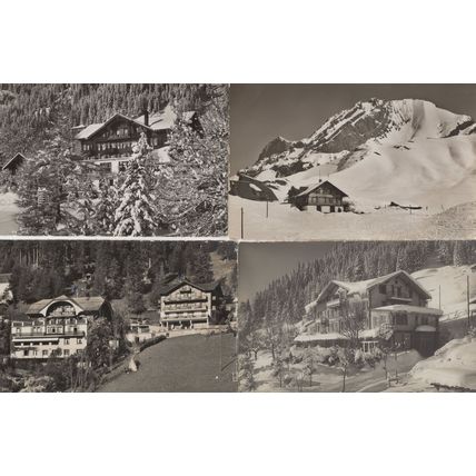 Adelboden Pension Edelweiss 4x Hotel Switzerland Old Postcard s