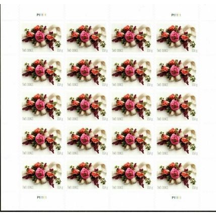 Garden Corsage Wedding Invitations Sheet of 20 Two Ounce Current Rate Scott 5458