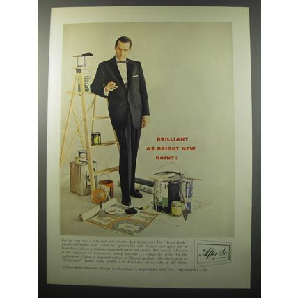 1955 After Six Avant Garde Tuxedo Ad - Brilliant as bright new paint