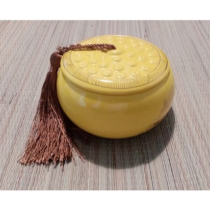 Loose Tea Jar Ceramic Tea Storage Container Yellow