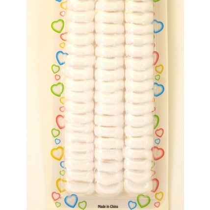 BELLO SMALL TERRY PONYTAIL HOLDERS - WHITE - 72 PCS. (61015)