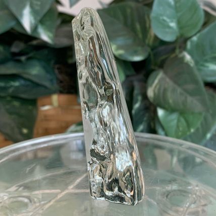 Polar Bear Art Glass Paperweight Clear Crystal Sculpture Mother & Baby Vintage