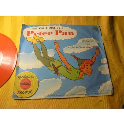 RARE 1952 Golden Records Disney's PETER PAN 45 Record! $30.00 Shipped!