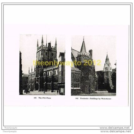 THE PITT PRESS & PEMBROKE: BUILDINGS BY WATERHOUSE, Book Illustration, 1949