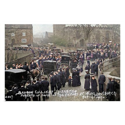 ptc4137 - Yorks. - Barrow Colliery Disaster, Worsbro' Church Funerals, print 6x4