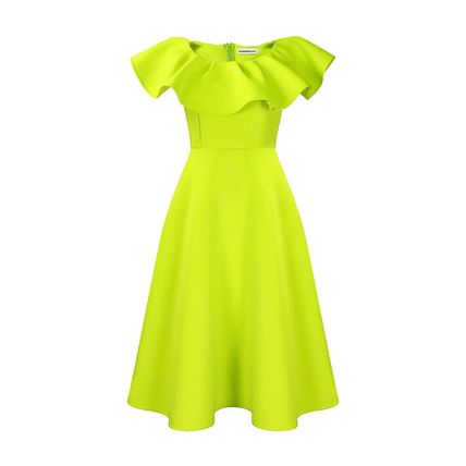 Fashion temperament ruffled large skirt swing party dress dress dress