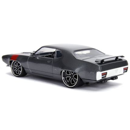 1972 Plymouth GTX 440 Metallic Gray with Red Stripe "Bigtime Muscle" 1/24 Die...