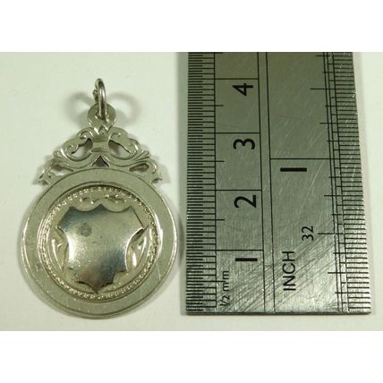 Antique Solid Silver Pocket Watch Fob Medal 1925 By H Bushell Unpersonalised