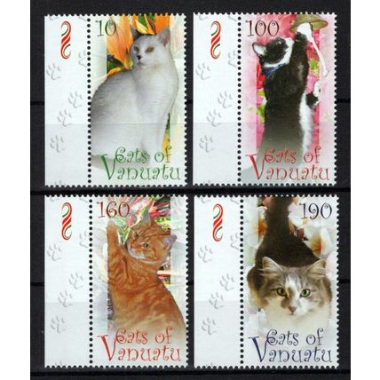 Vanuatu 987-990 MNH Felines Domestic Cats Pets ZAYIX 0624S0204