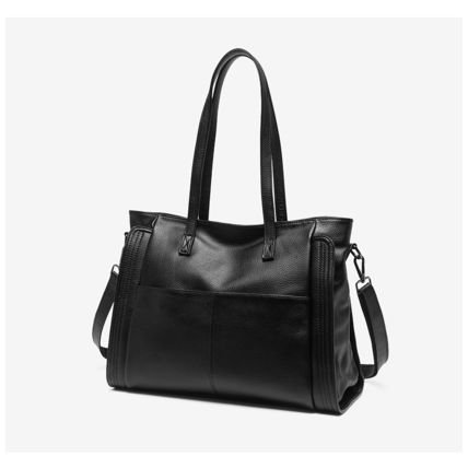 Genuine Leather Women Trendy Hobo Bag Shoulder Handbag Black