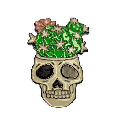 Skull Cactus Enamel Pin Badge Cartoon Style Lapel 3.9 cm X 2.6 cm Gothic BA187