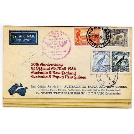 AUSTRALIA 1984 Presentation Stamp Pack - 50th Anniversary AIR MAIL - NZ & PNG