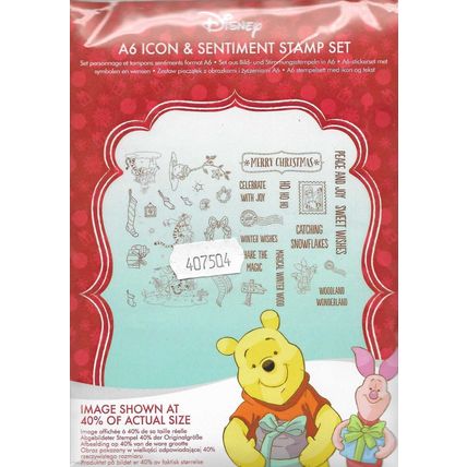Disney. Winnie The Pooh . A6 Icon & Sentiment Stamp Set. Stamping Cardmaking