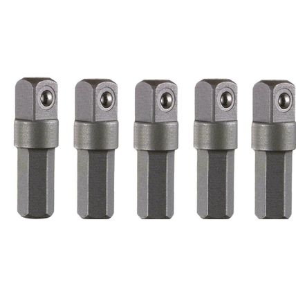 TCTS Male 1/4 Drive Hex to Screwdriver Drive Adaptor -Shaft for Nut Spinner X 5