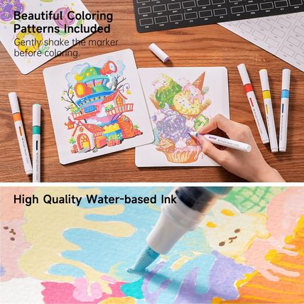 Shuttle Art Automatic Ink Control Acrylic Paint Markers, 60 Colors Brush Tip Acr