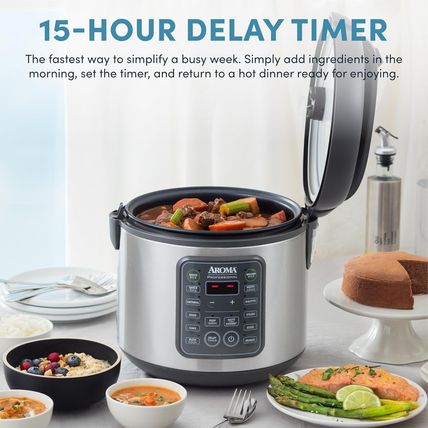 AROMA Professional Digital Rice Cooker, 10-Cup (Uncooked) / 20-Cup (Cooked), Mul