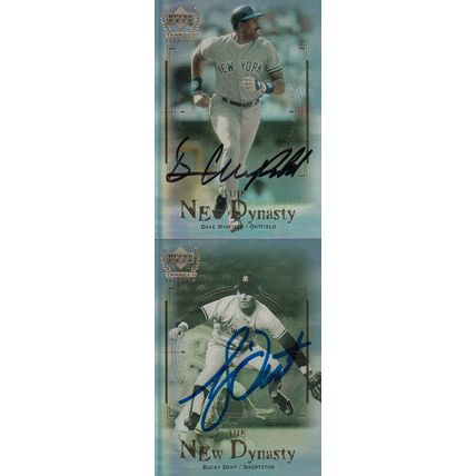 DAVE WINFIELD & BUCKY DENT AUTO 2000 NEW YORK YANKEES HOF NEW DYNASTY CHAMPIONS