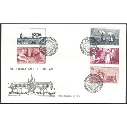 Sweden - FDC 24/10 1973 Nordiska Muséet 100 år *ILLUSTRATED - VIGNETTE 1*