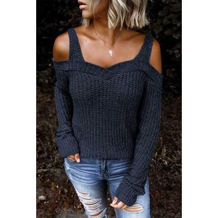 Khaki Dew Shoulder Juliette Knitted Sweater