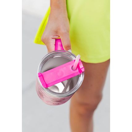 Rose Red Valentines Hearts and Kisses Print Thermos Cup