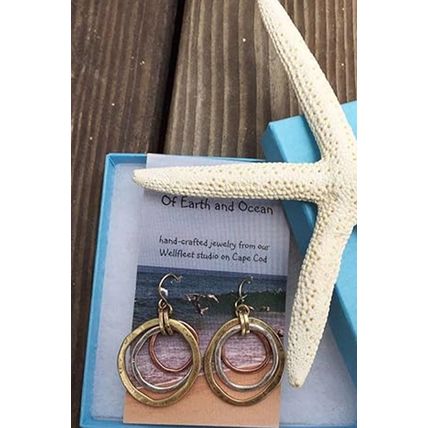 Silvery Vintage Triple Circle Alloy Hook Earrings