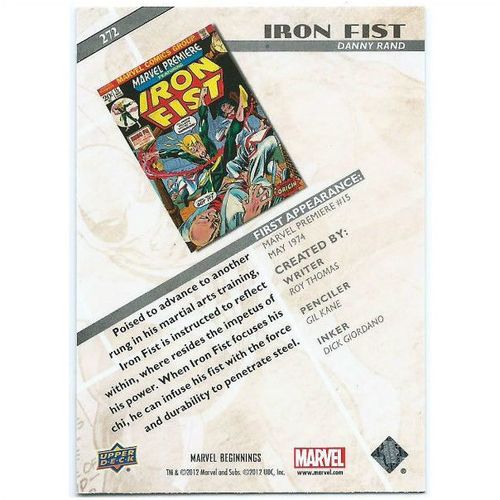 2012 Marvel Beginnings 2 - #272 - Iron Fist